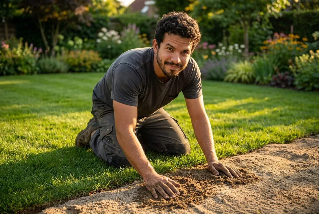 Terrain nivellement pelouse service rentable
